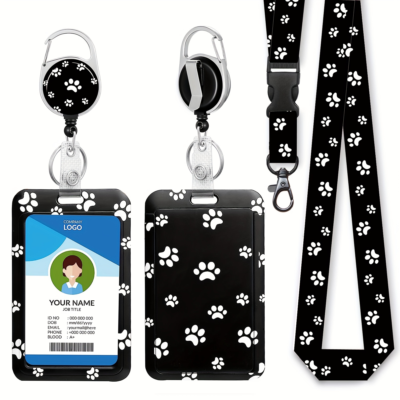 Fashionable Cat & Dog Print Neck Strap Lanyard With Keychain Wallet & Id  Card Holder - Temu