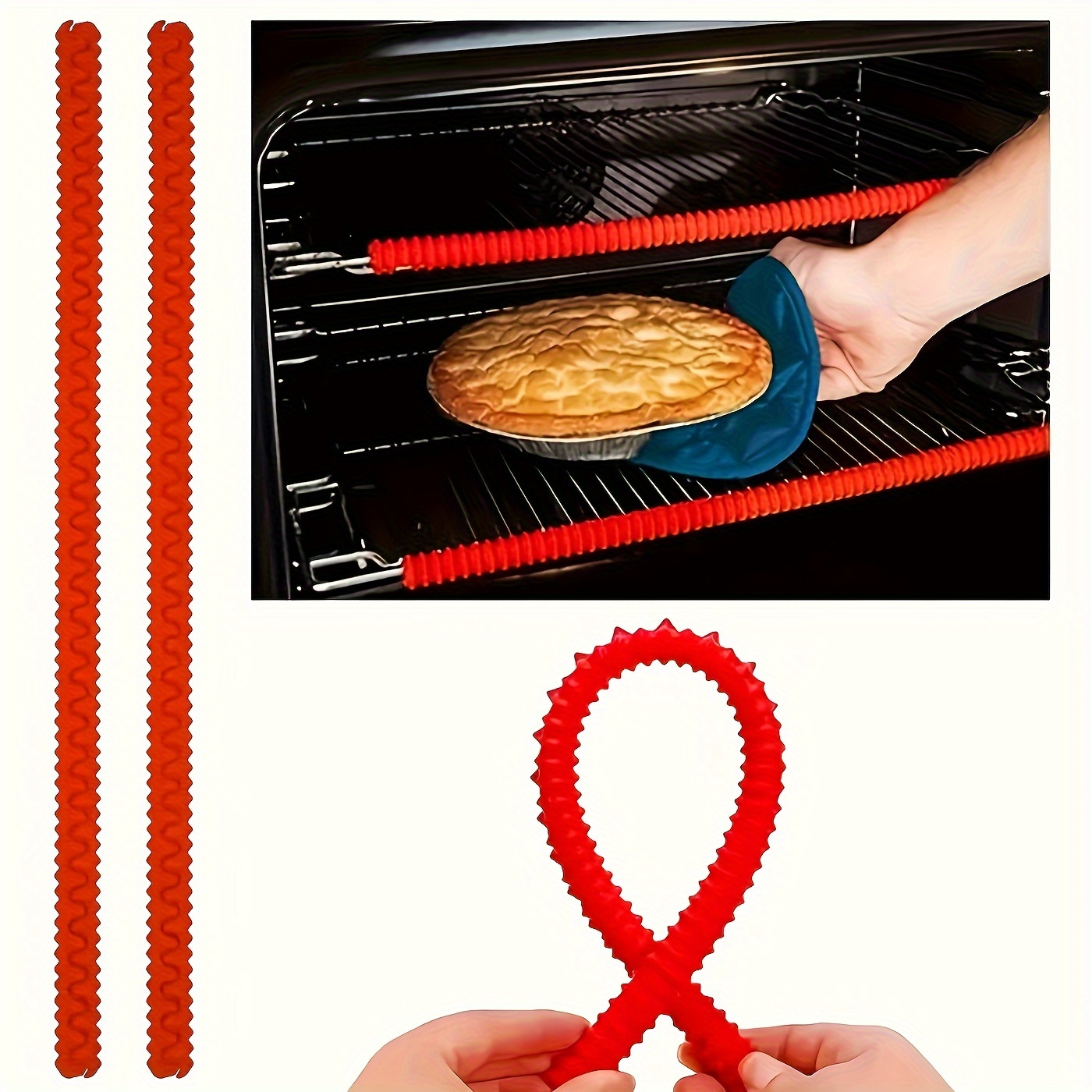 6 Silicone Oven Guards Rack Edge Push Clip Heat Resistant Helps Avoid Burns  Cook
