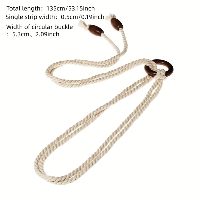 Braided Rope Belt with Tassel Sash - Vintage Style Waistband