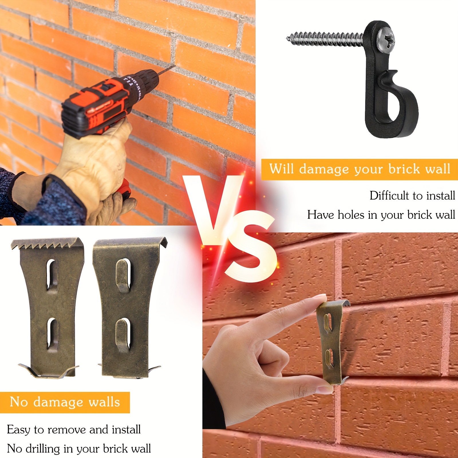 Brick hooks no discount drill