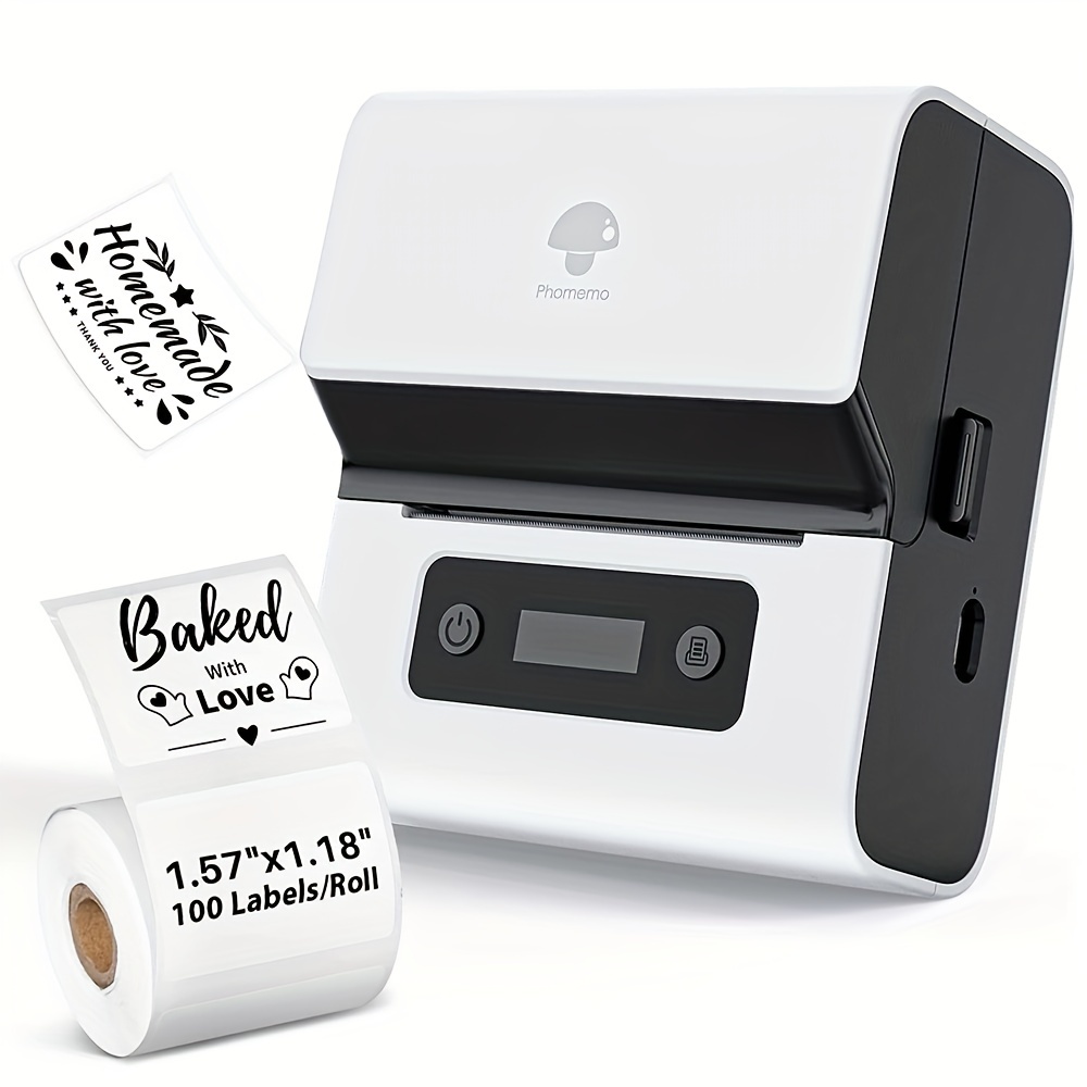 Label Maker Machine with Tape Barcode Label Printer Mini Portable Bluetooth  Thermal labeler for Small Business Home Office