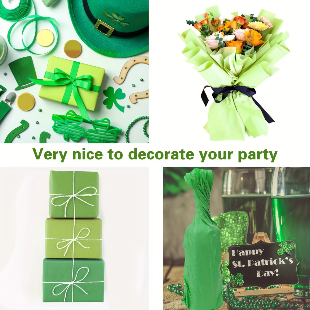 60 Sheets, Saint Patrick's Day Tissue Paper, Green Tissue Paper For Gift  Bags Gift Wrapping Tissue
