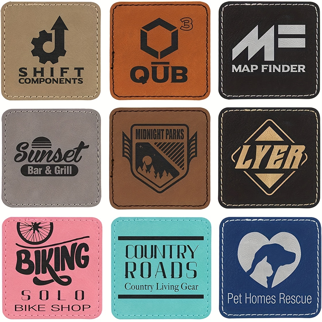 30pc Adhesive Leather Patches for Trucker Hat, DIY Clothes Repair Patch