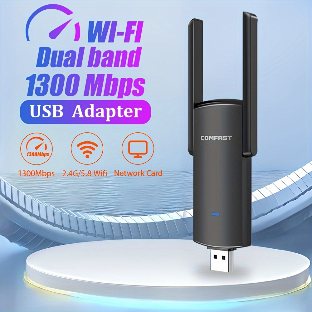Double bande 1300m - Carte réseau sans fil USB 1800, 5G, 6G, 3.0