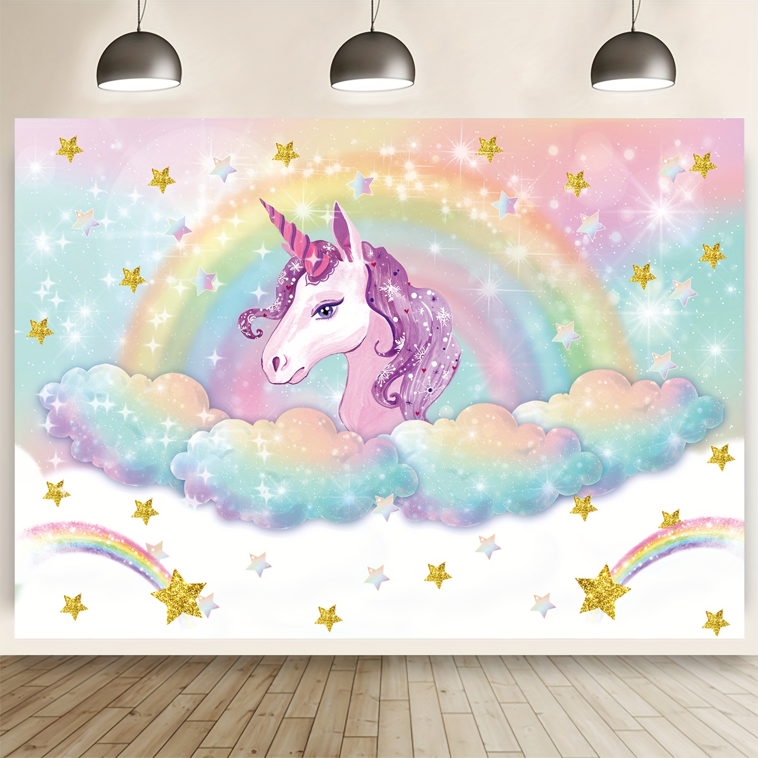 Rainbow Unicorn Backdrop Magical Rainbow Unicorn Birthday - Temu