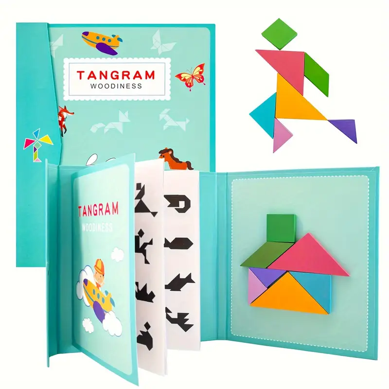 Magnetic 3D Puzzle Formes Géométriques Tangram Jigsaw Board - Temu