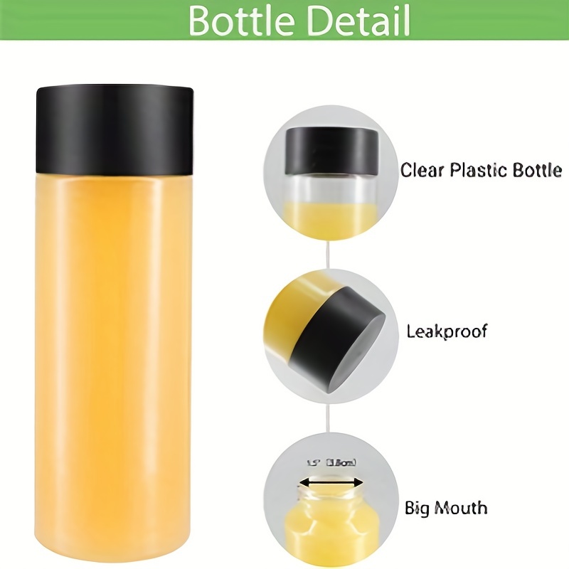 Clear Pet Plastic Water Bottles With Black Leak-proof Lids - Ideal For Bulk  Drinks, Smoothies, And More - Perfect For Business, Restaurants, And Home  Use - Temu