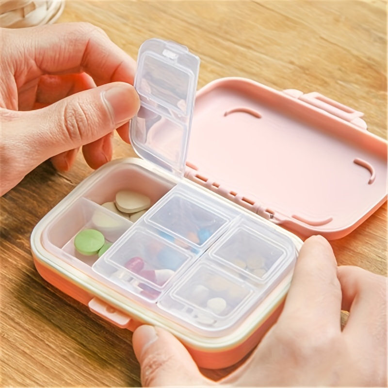 1pc Portable 6-Compartment Pill Organizer for Daily Medication