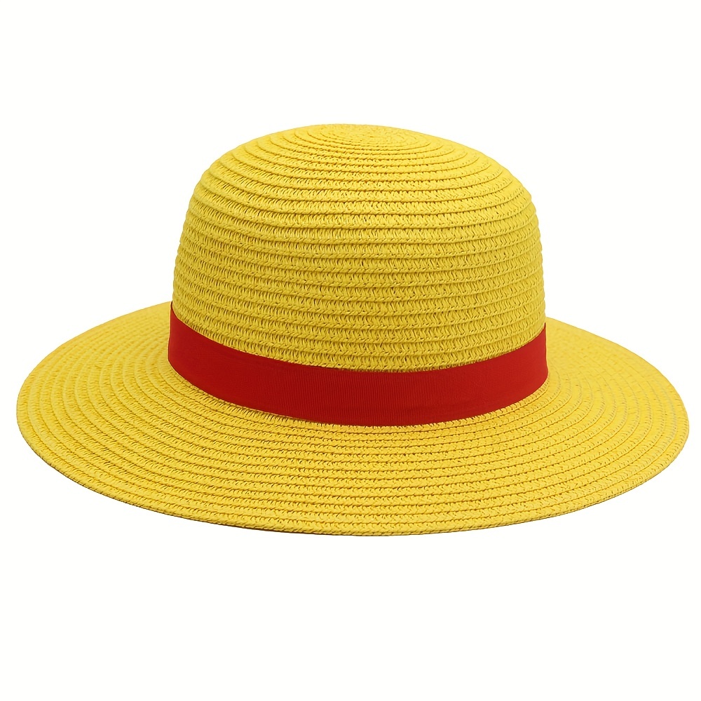 Nylon Funky Yellow Summer Straw Hat Sun Hat Fisherman Hat For