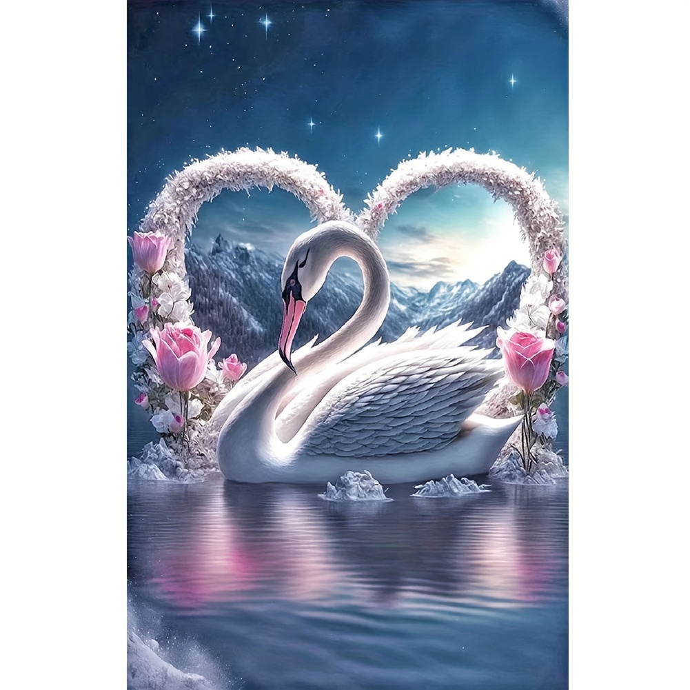 Diy 5d Diamond Painting Set Swan Diamond Art Animal Full - Temu Chile