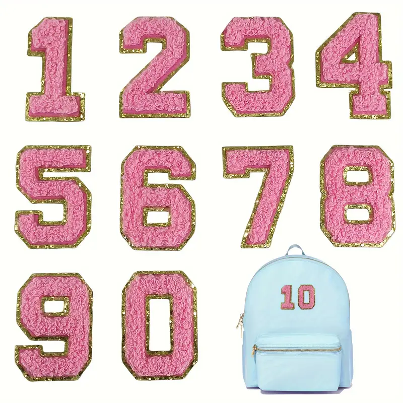 Self Adhesive Chenille Number Patches For Laptop Phone Case - Temu