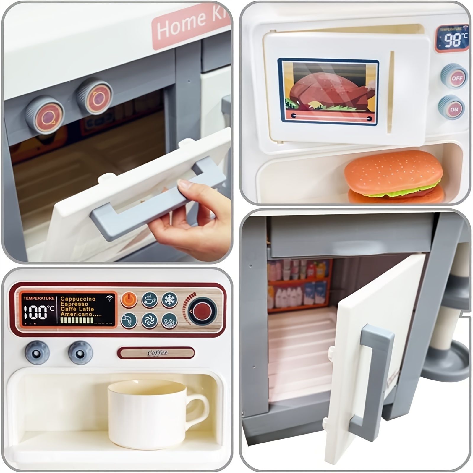 POPUTOY Juego de 28 juguetes de cocina de simulación, juego de cocina con  utensilios de cocina de acero inoxidable y accesorios para niños pequeños y