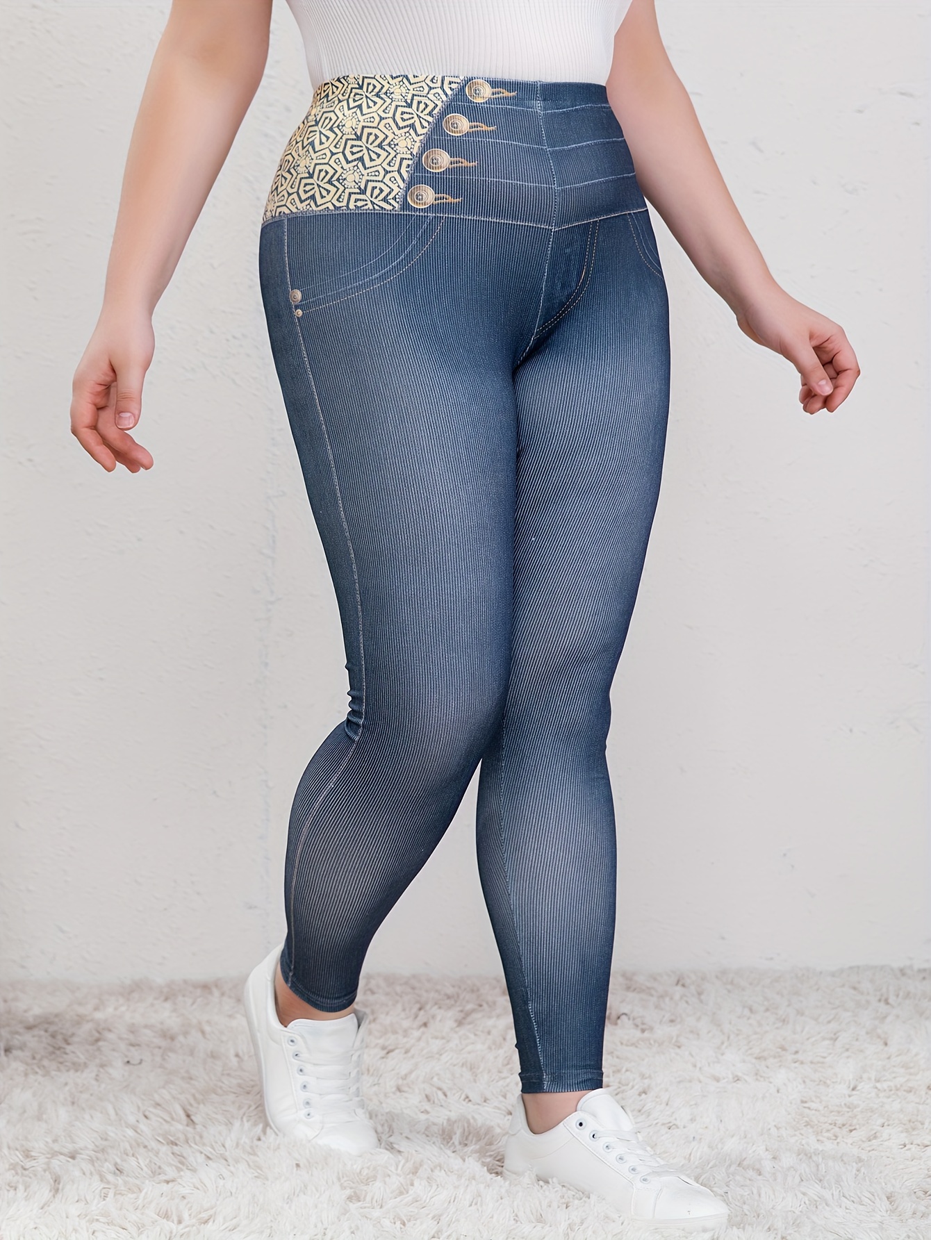 Plus Size Baseball Print Skinny Leggings Casual Every Day - Temu