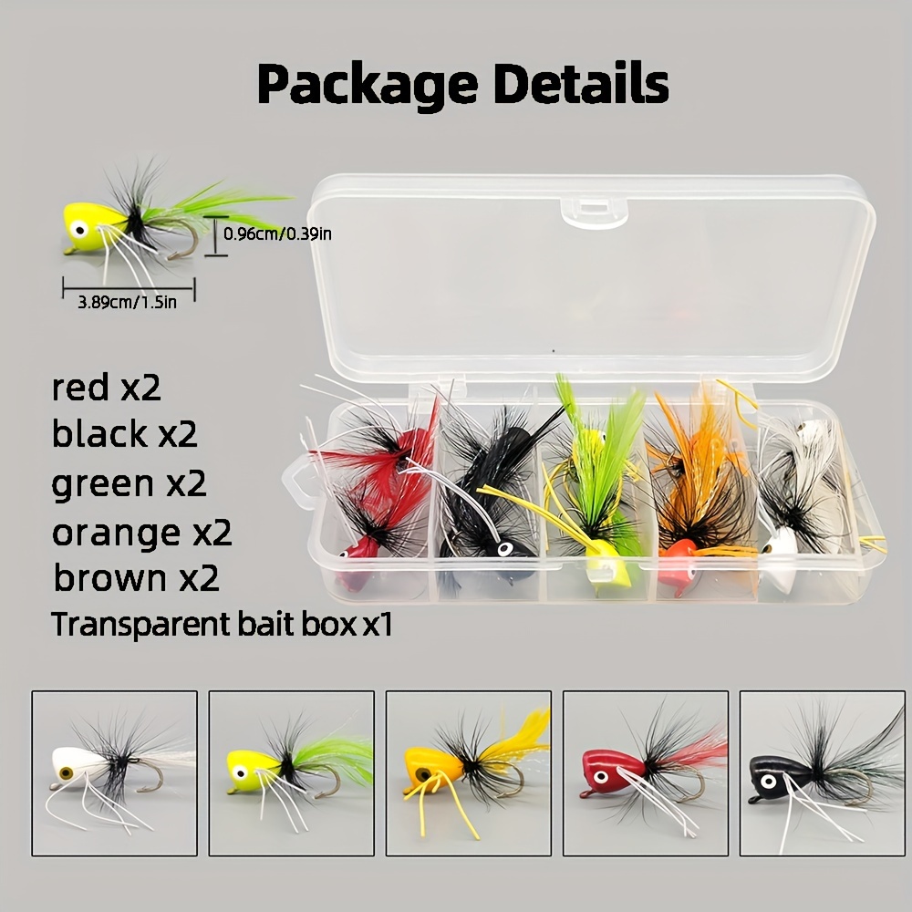Popper Fly Lure Fly Bionic Floating Fly Dry Fly Barbed Hook - Temu