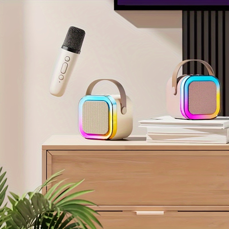 Microphone karaoké Bluetooth sans fil, micro portable pour enfants adultes  avec haut-parleur intégré, micro chantant pour fête de famille