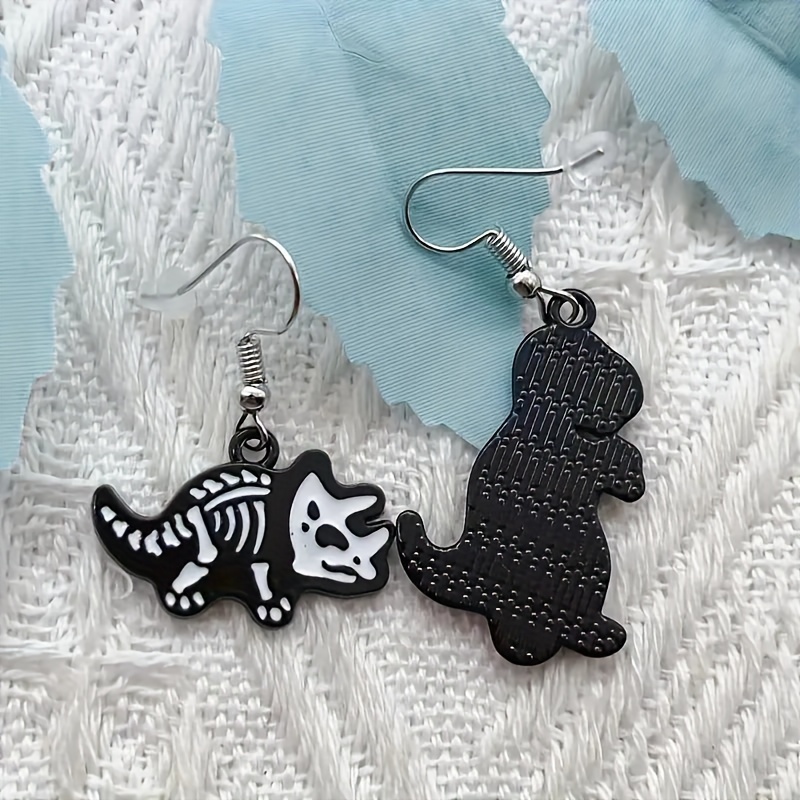 par pendientes colgantes diseño esqueleto dinosaurio Temu Mexico