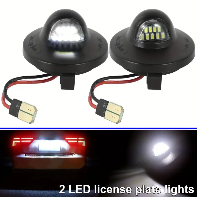 2pcs License Plate Light Compatible With F-150 1990-2014 LED Without Battery
