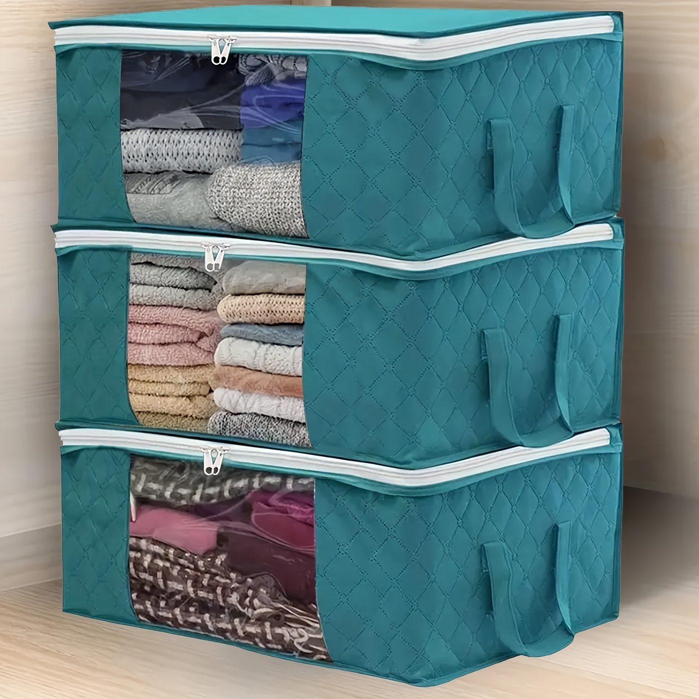 Clothes Storage Bags Closet Organizer Blanket Storage 3 - Temu