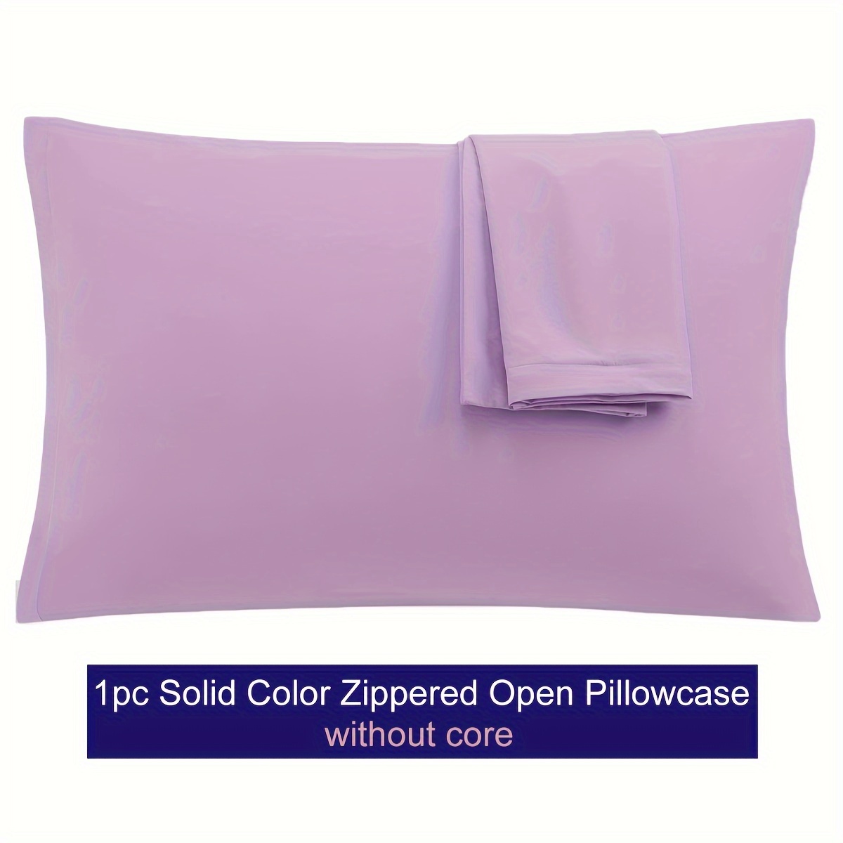 soft breathable microfiber pillowcase with zipper closure solid color multiple sizes   details 12