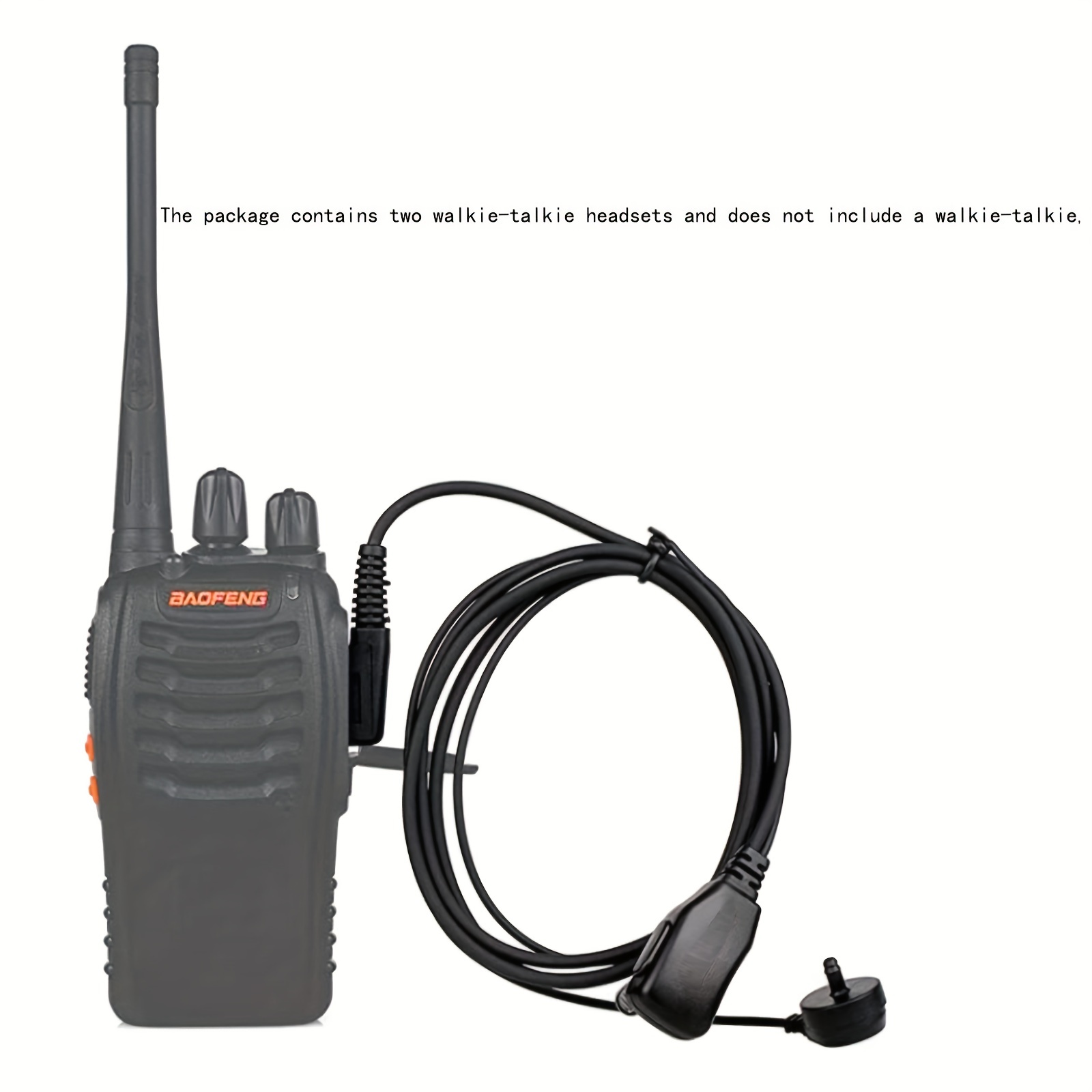 Baofeng Compatible Walkie Talkie Earpiece With Mic And Acoustic Tube Headset  Clear Communication And Hands-free Convenience Temu