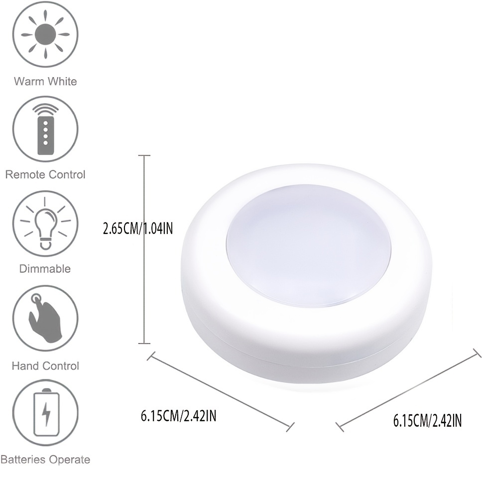 6 Pack Wireless LED Puck Lights with Remote Control – Espace Depot