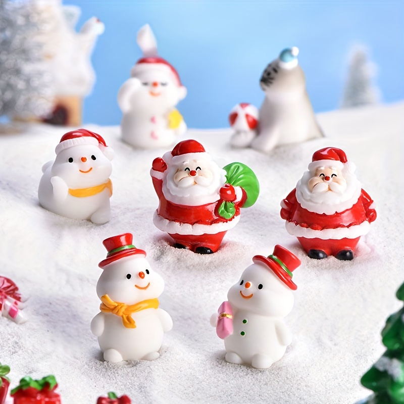 Christmas Micro Landscape Ornaments Santa Claus Cute Snowman - Temu