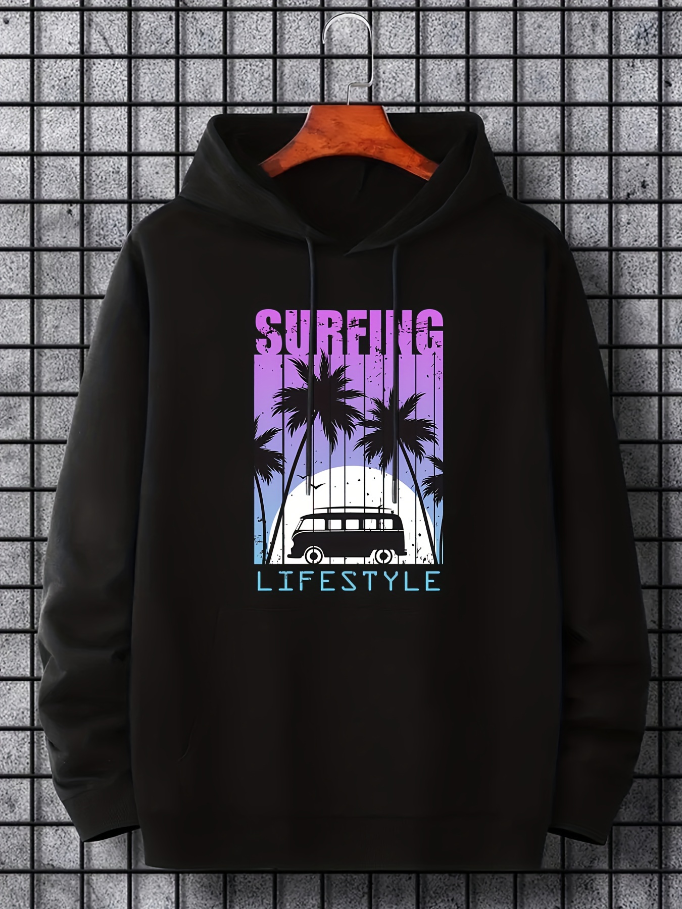 Surfing Print Hoodie Cool Hoodies Men Men's Casual Graphic - Temu