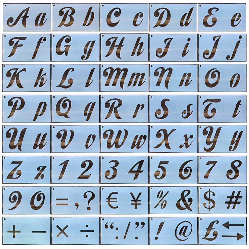 40Pcs Letter Stencils for Painting on Wood - 4 Inch Alphabet Symbol Number  Craft