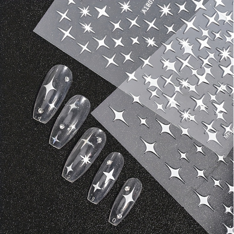 5D Laser Star Nail Decals Holographic Stickers