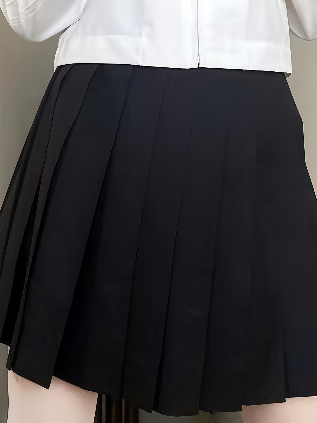 Solid Color Knife Pleat Skirt Preppy Skirt For All season - Temu