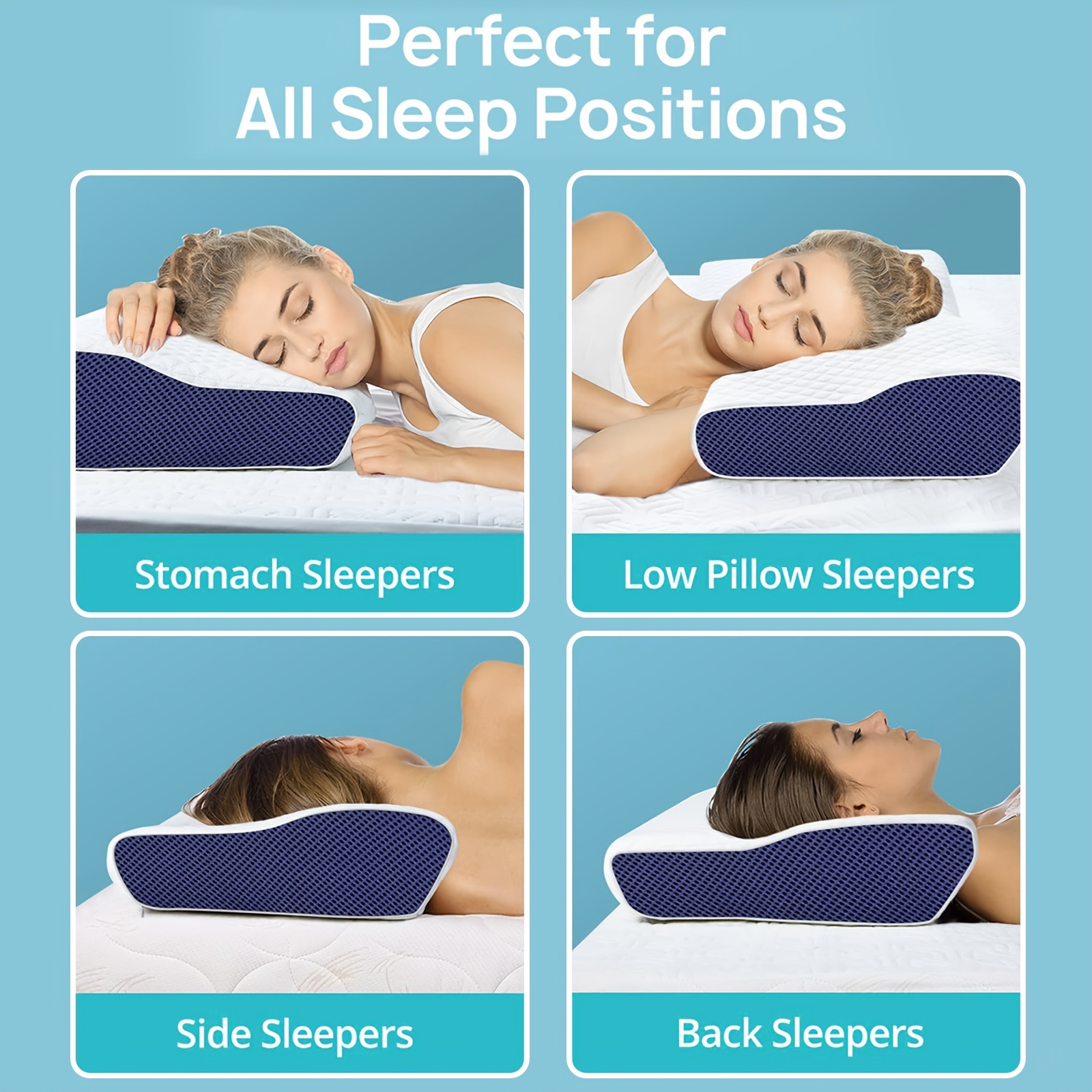 1pc contoured memory foam pillow for neck and back relax  s   for side back and stomach  ers 4