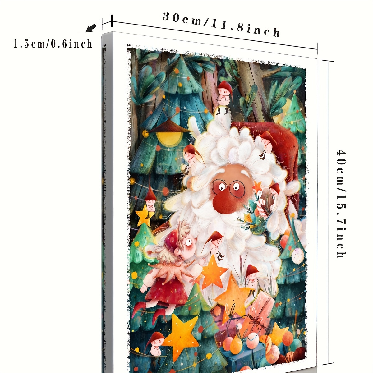 Santa Claus Christmas Tree Frame Painting Using Hidden Wood - Temu