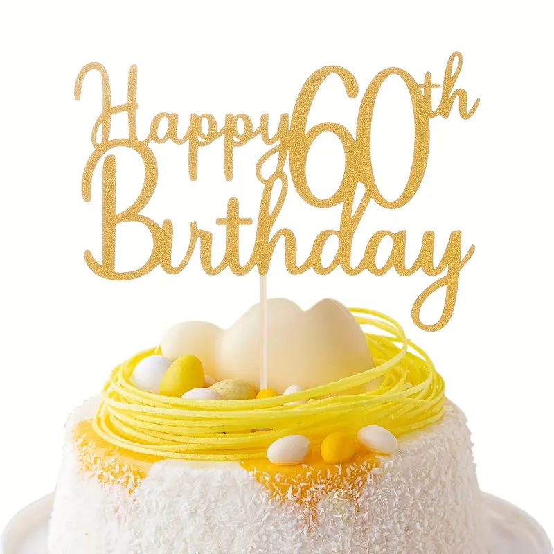 1pc Decorazione Torta Compleanno 60 Anni Topper Torta - Temu