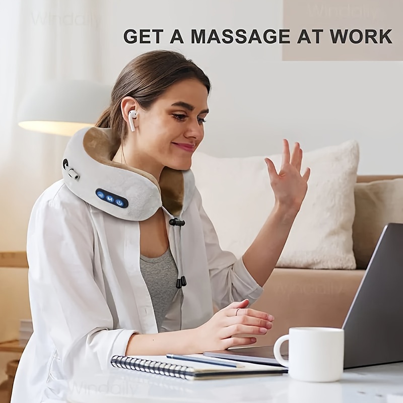 Vibrator U shaped Neck Massage Pillow With 3 Vibrating Modes - Temu