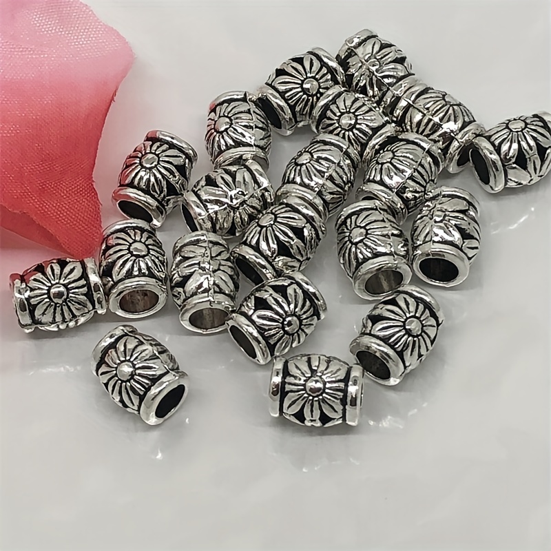 Antique Silver Color Alloy Hollow Flower Holder Spacer Bead - Temu