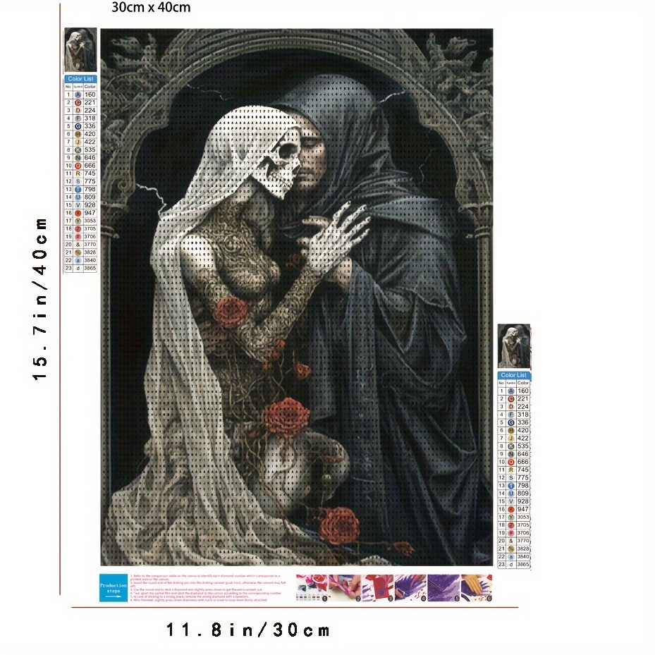 5d Diy Large Diamond Painting Kits For Adult Grim Reaper - Temu