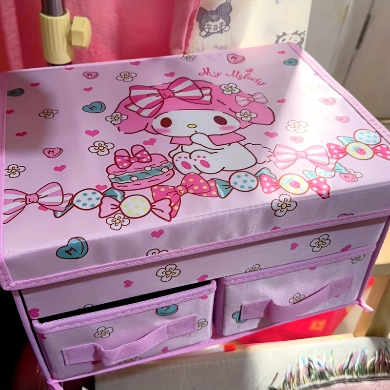 New Sanrio MyMelody Storage Box Kawaii Anime Desktop Drawer