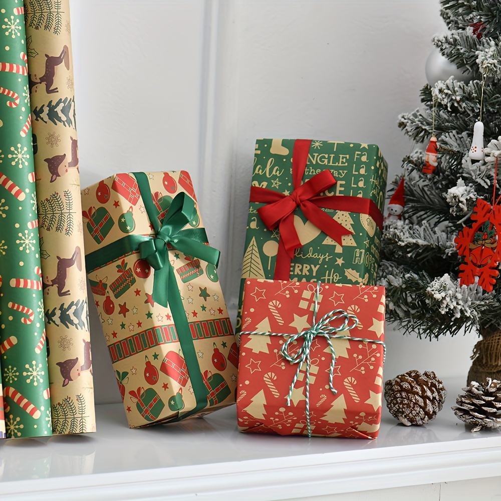 10pcs Wrapping Paper for Christmas Gift Box Christmas tree