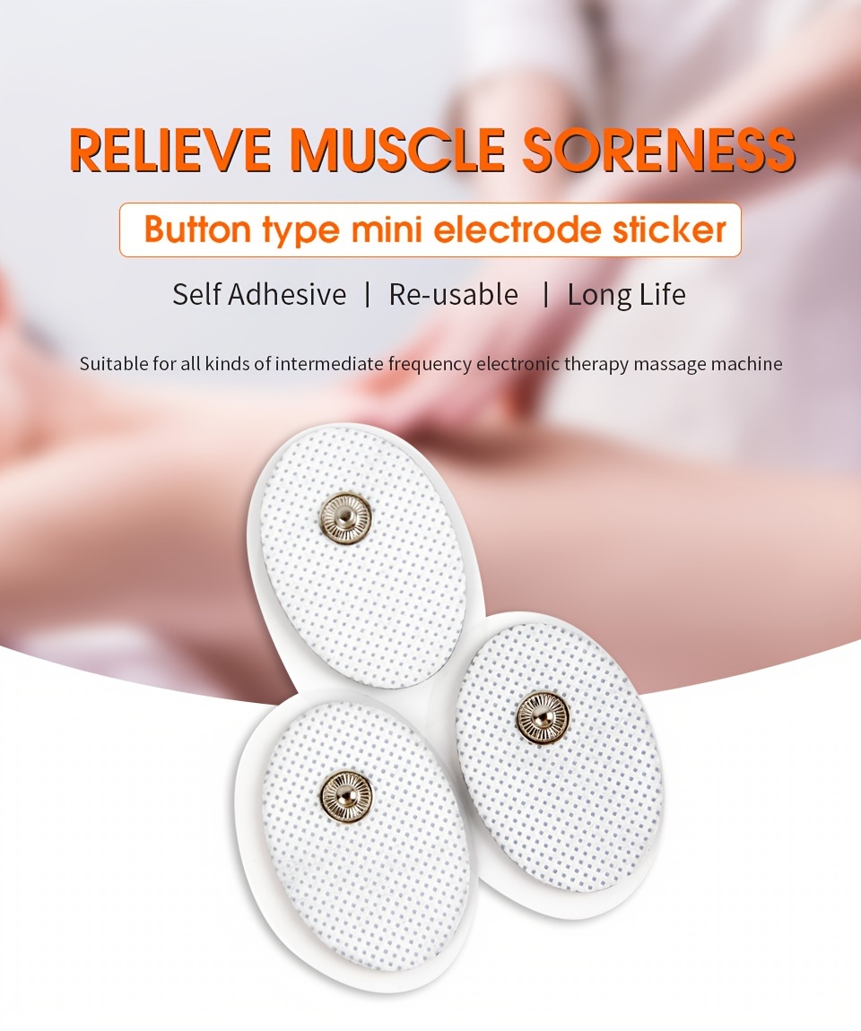 Electrode Pads, Conductive Gel Pad, White Mini Button Massage Pads