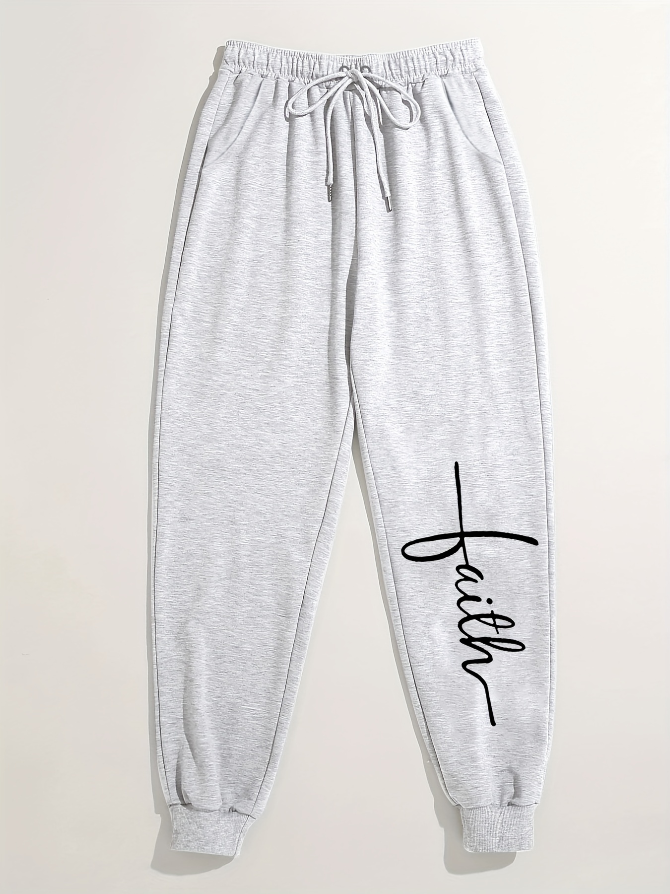 Cross Letter Print Drawstring Pants Casual Comfy Sweatpants - Temu