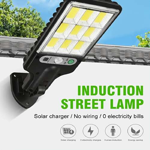 1pc Solar Street Light 8000W Solar Outdoor Light, With Transparent LED Reflector Remote Control And Adjustable Motion Sensor