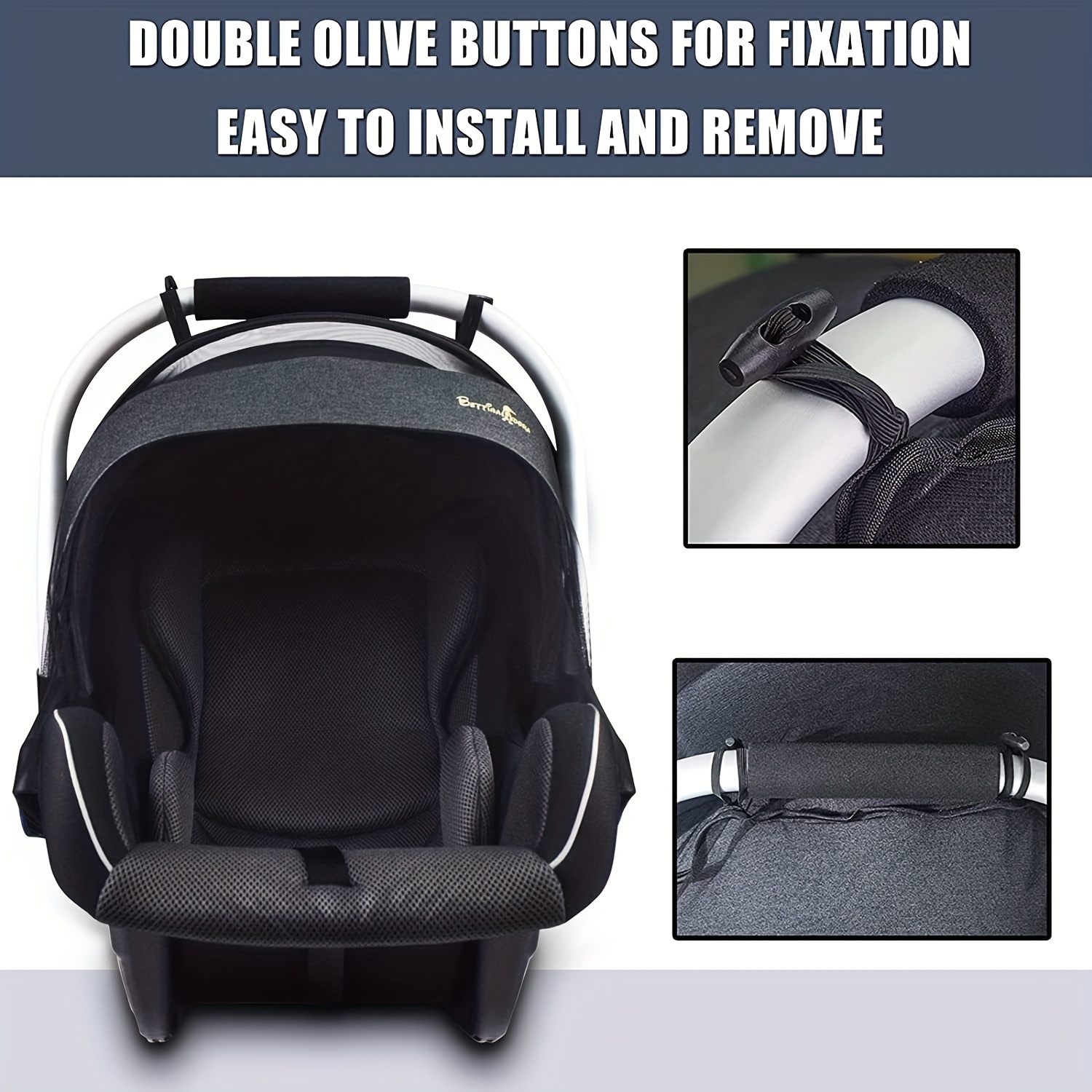 Universal Fit Machine Washable Mosquito Net for Baby Car Seats