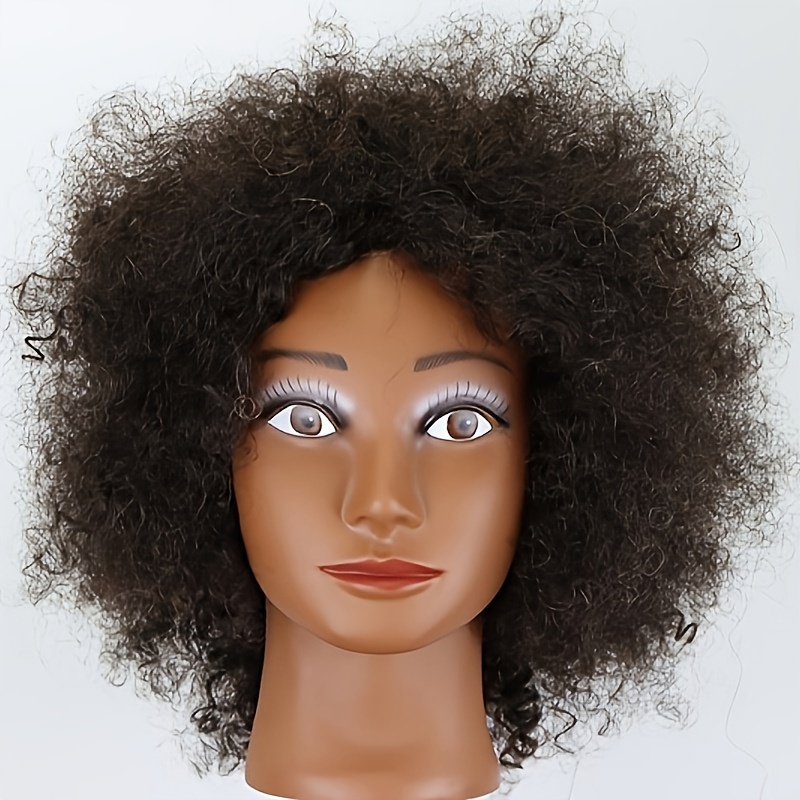 Mannequin Head With Hair Curly Beauty Training Head For - Temu