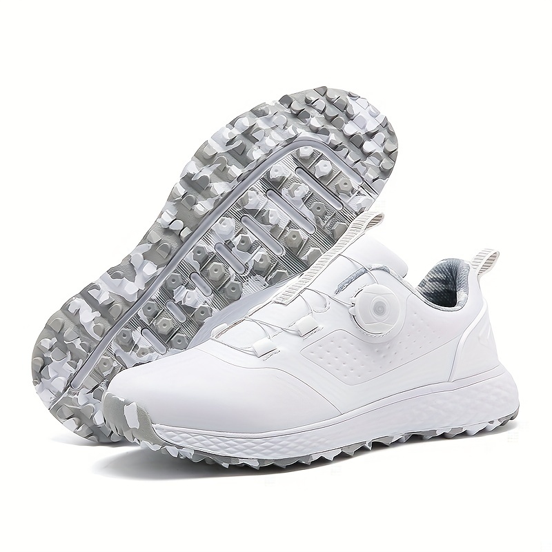 Men's Professional 9 Spikes Golf Shoes, Solid Comfy Non Slip Lace
