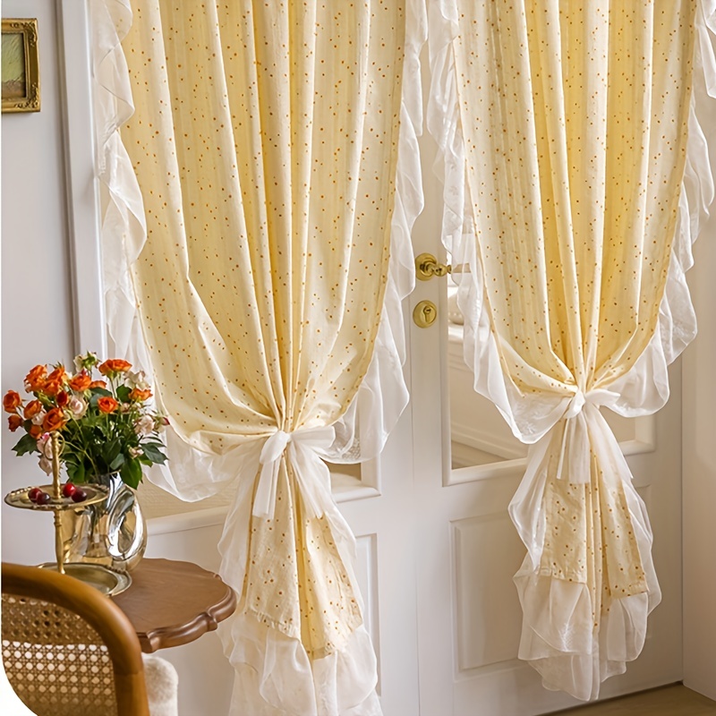 Cortina de lino y algodón de estilo americano, cortina semiopaca de Color  sólido para cocina, sala de estar y dormitorio - AliExpress