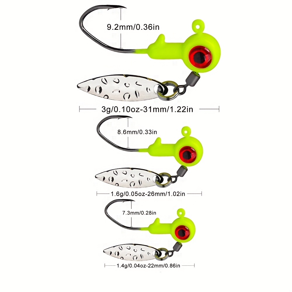 10PCS Jig Heads Freshwater Fishing Lures Jig Head With Eye Ball Painted  Hooks Fishing Jigs For Bass Crappie