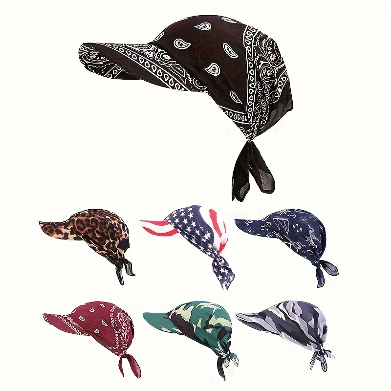

Bandana Paisley Print Turban Tied Headwrap Women Baseball Casual Adjustable Sun Visor Hat