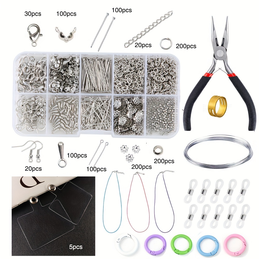 306pcs Colorful Jewelry Making Diy Tool Set With Spring Hooks