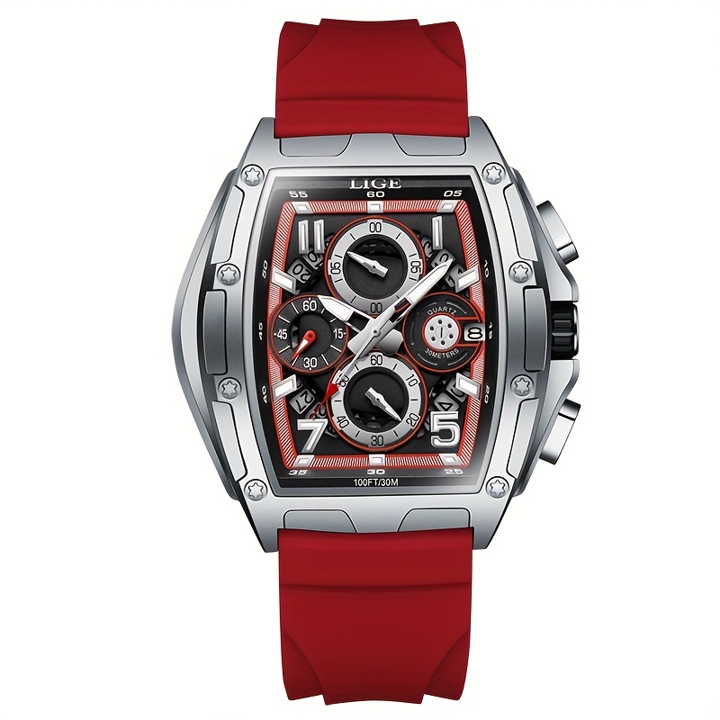 Reloj Impermeable Cuadrado Ultra Delgado Hombres - Joyería Accesorios - Temu