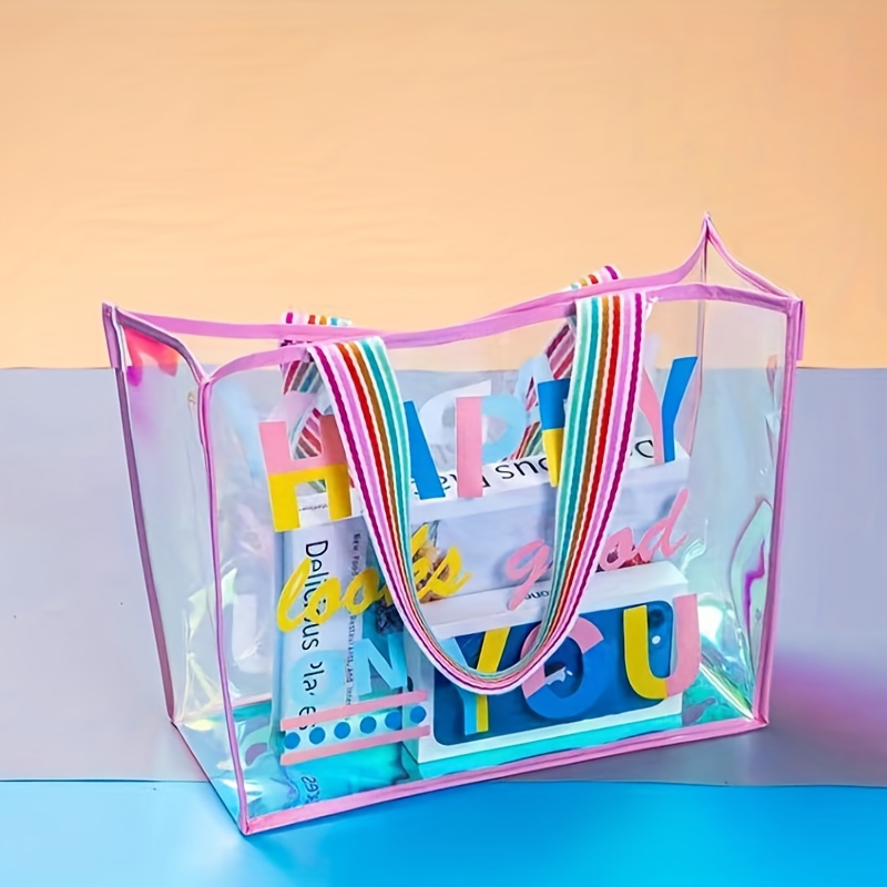 Holographic Transparent Bag Women Handbag Summer Very Beautiful and Roomy  PVC